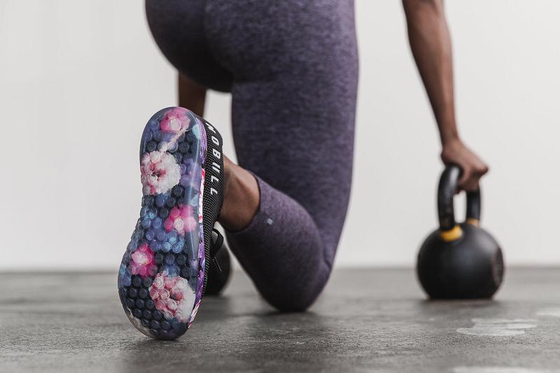 Nobull Space Floral Women's Trainers Black | USA S1910G